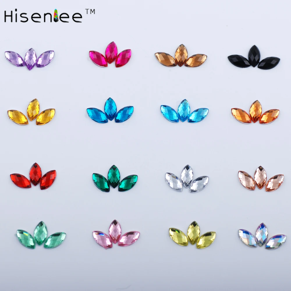 Hisenlee 5x10 мм 200 шт. красочные 3D конский глаз Стразы для дизайна ногтей женские