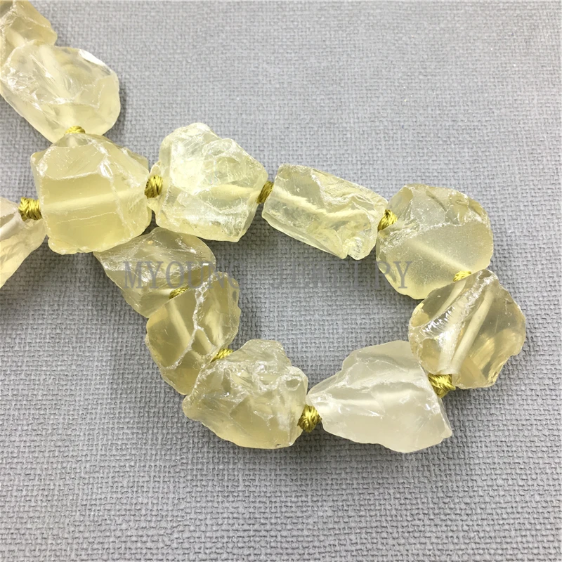 MY1092 High quality Natural Rough Raw Clear Brown crystal Quartz Nugget Point Drilled Beads Free Shipping | Украшения и