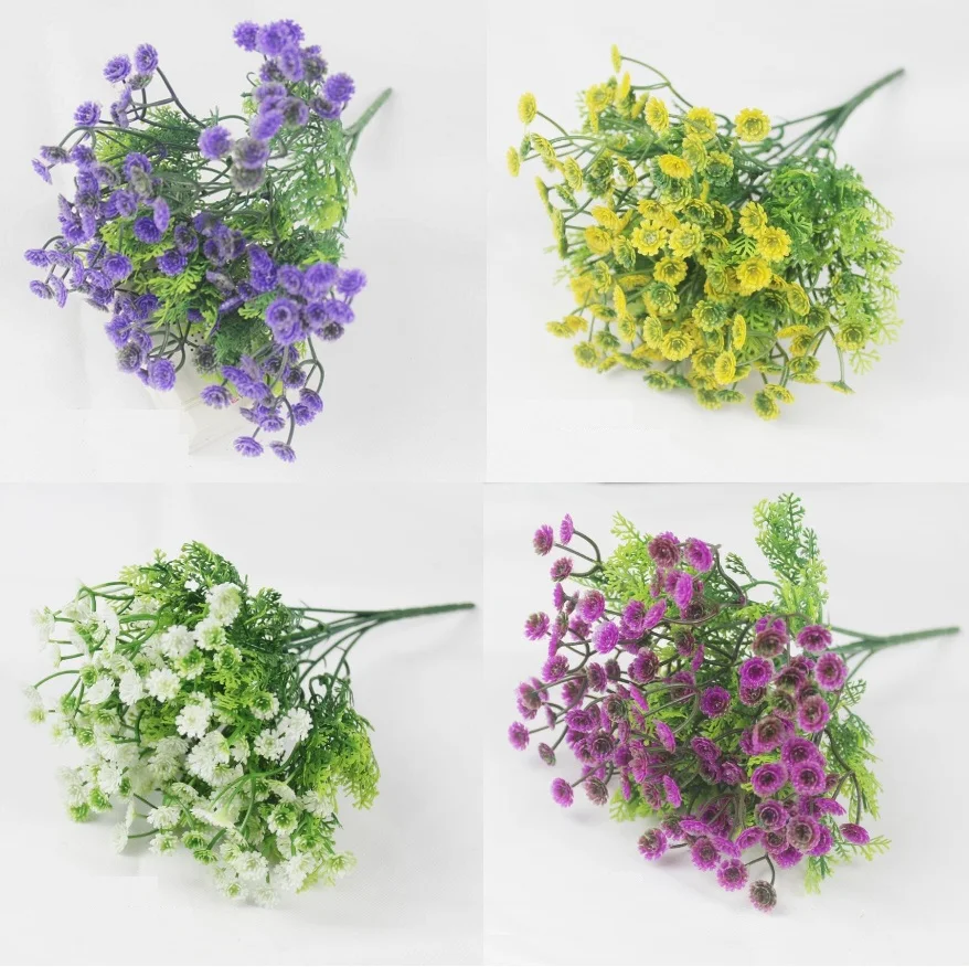 

10pcs 7 Artificial PVC Gypsophila Flowers Bouquet For Wedding Party Home Holidays Venue Decoration Bouquet DIY Making