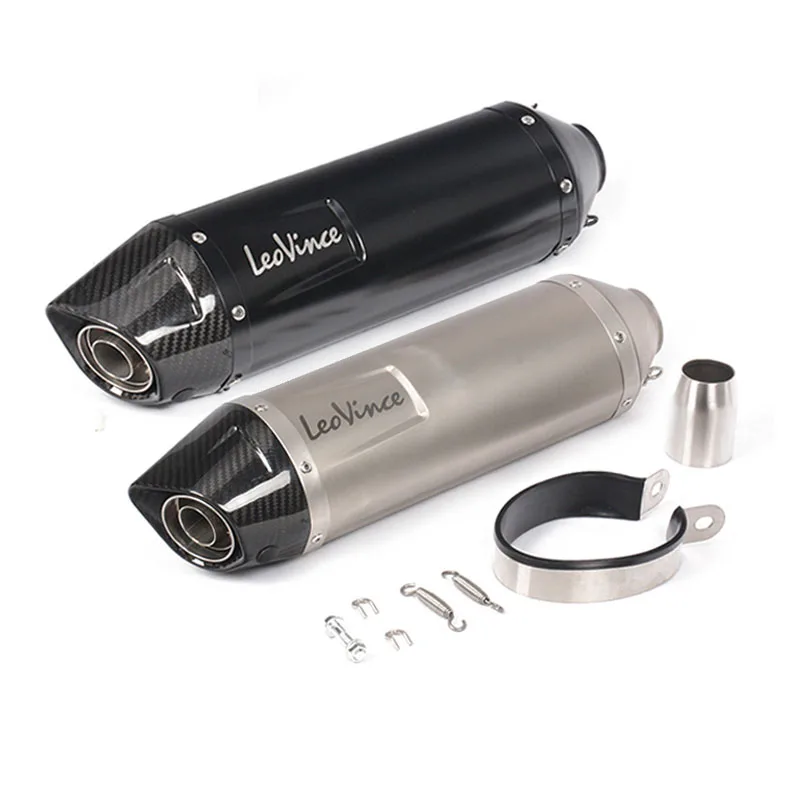 LeoVince Motorcycle Exhaust Muffler Pipe escape moto 51mm Inlet pitbike For benelli trk 502 cb650f crf 230 suzuki gsr 600 msx125 |