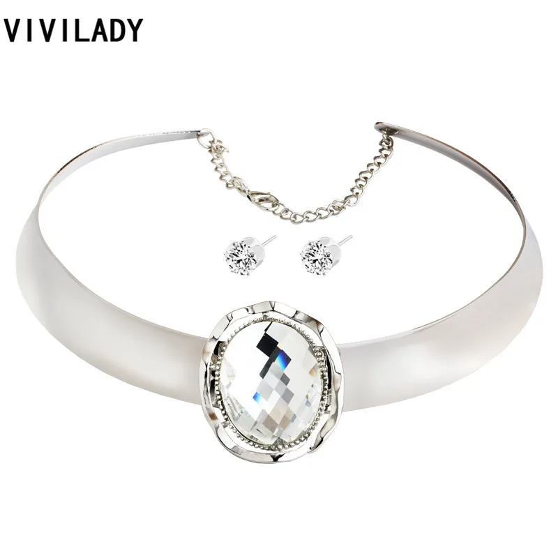 VIVILADY Африканские модные ювелирные наборы металлические Чокеры Воротник