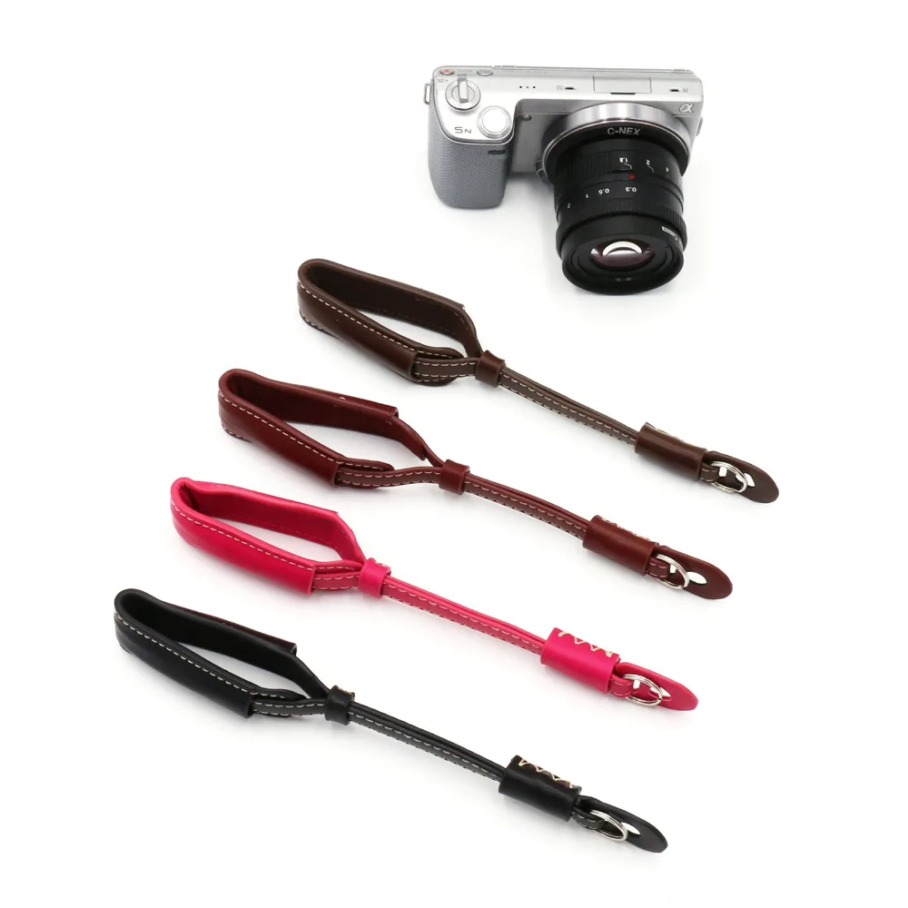 Двойной чехол из искусственной кожи с ремешком на запястье для камеры Sony Canon Nikon