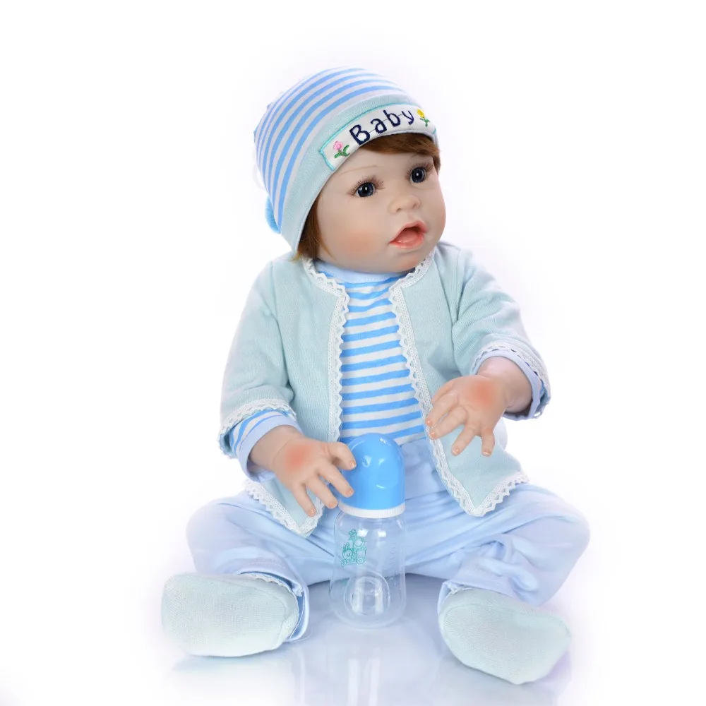 

23 Inch Bebes Reborn boy Doll Full Silicone Vinyl reborn baby dolls Realistic Princess bebe toys for kids gift