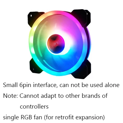 Цветной 120 мм круглый RGB cpu охлаждающий вентилятор+ пульт дистанционного управления с двойной диафрагмой светодиодный светящийся ПК корпус тихий вентилятор водяного охлаждения - Цвет лезвия: Темно-синий