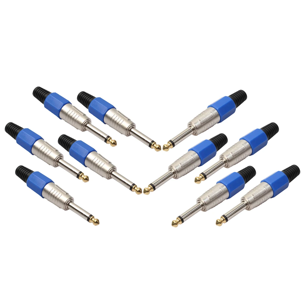 10 шт. 6 35 мм моно разъем для XLR 3Pin Jack микрофон спикер кабельный гитары миксер