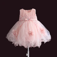 baby girl dress pink flower sleeveless ball gown princess wedding dresses girls baptism 1 year vestido infantil 6m 4y