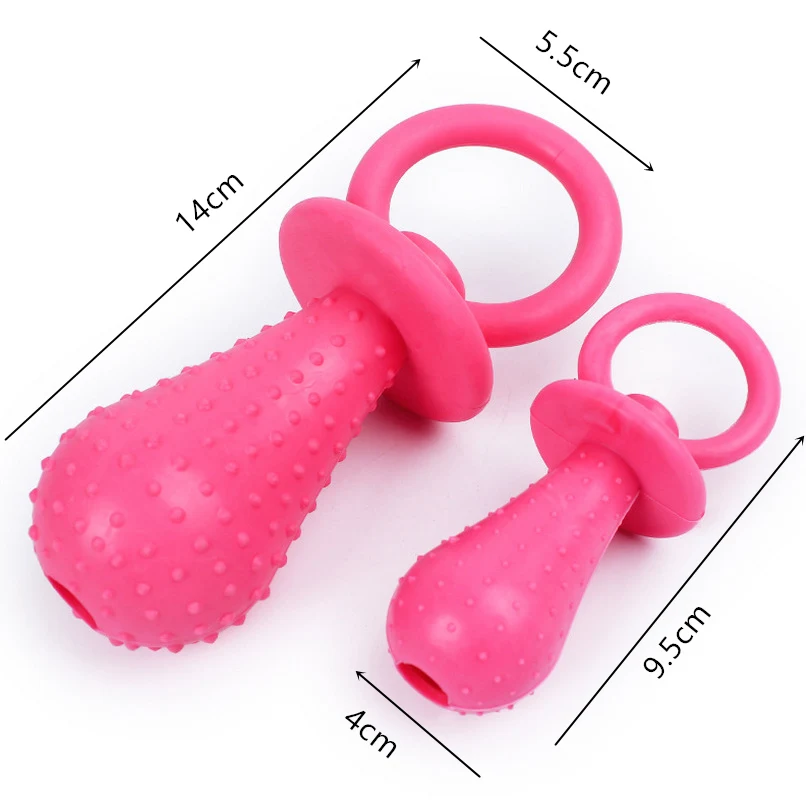 

Pet Rubber Pacifier Dog Toy Interactive Rubber Soother Pet Dog Cat Puppy Elasticity Teeth Dog Chew Toys Tooth Cleaning Toy