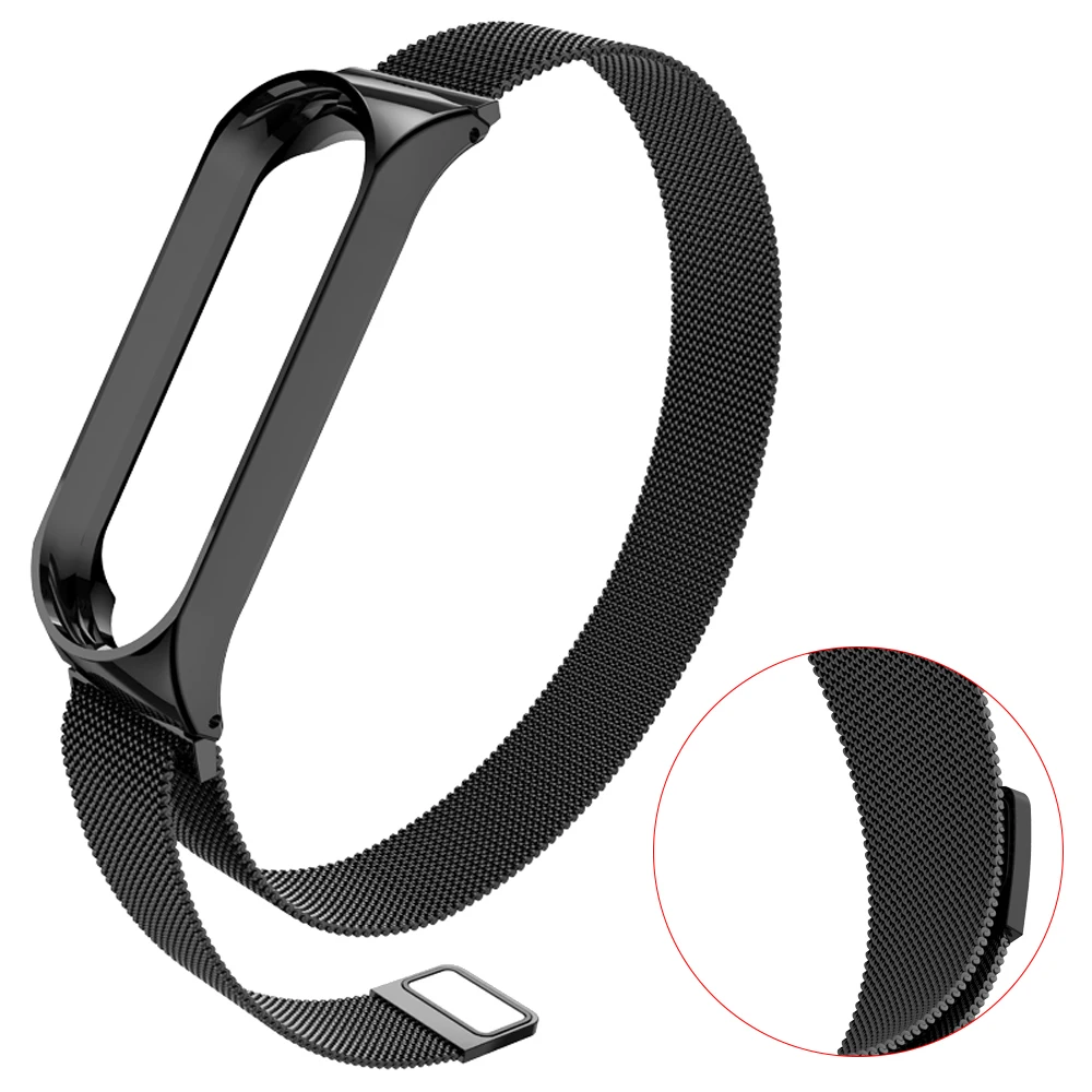 HANGRUI mi Band 3 4 ремешок на запястье металлический Безвинтовой ремешок из нержавеющей стали для Xiaomi mi Band 4 напульсники mi Band 4 3 ремешок на браслет