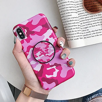 Rose Red SUYACS военный камуфляжный чехол для телефона для iPhone 11 Pro Max XR X XS Max 6 6S 7 8 Plus Гибкая Складная мягкая задняя крышка - Цвет: Rose Red