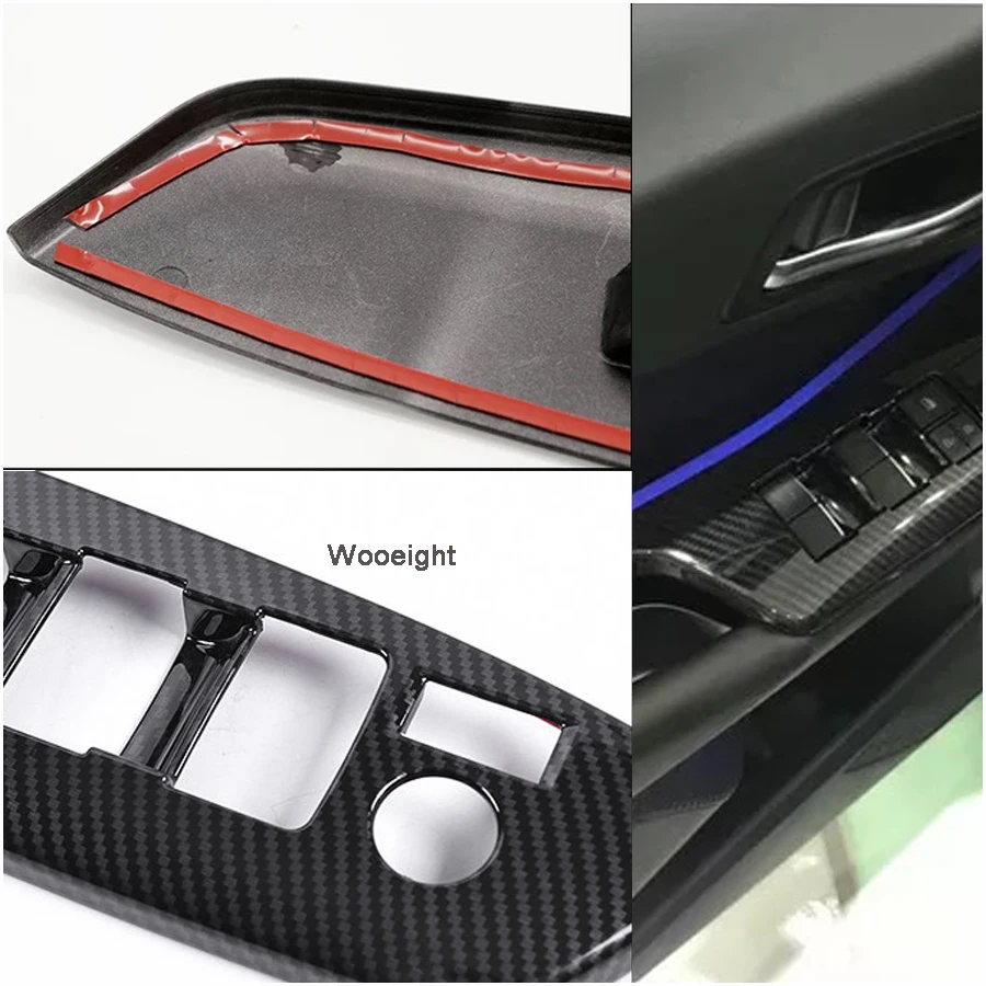 4 шт. автомобильная ручка для двери из углеродного волокна крышка кнопки Подъема