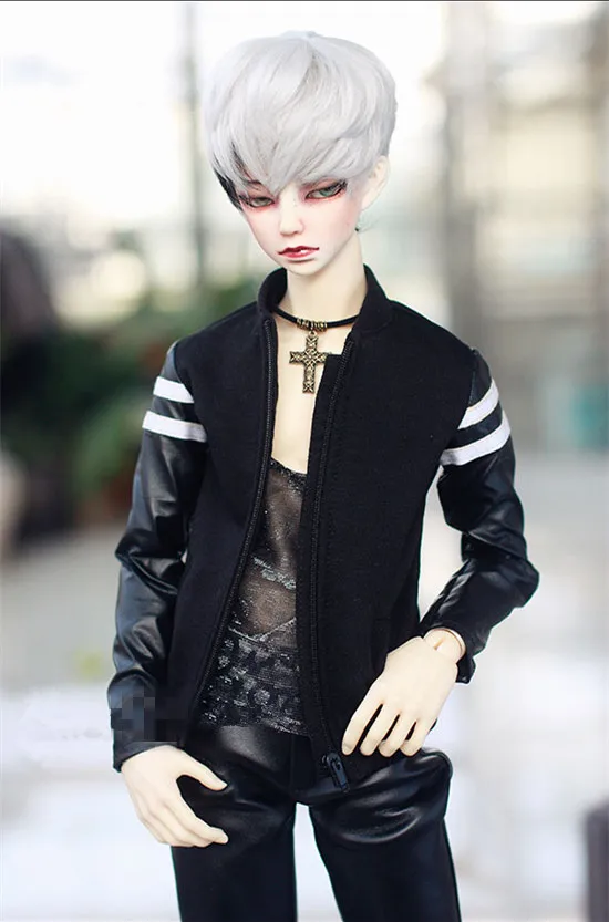 

Hansome Black-leather Stitching Jacket For BJD Doll 1/4 MSD, 1/3 SD13, SD17 Uncle Doll Clothes CMB70