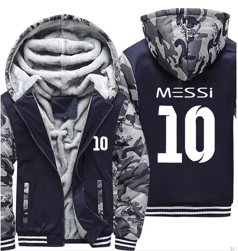 803 Мужская толстовка Messi 10 с принтом камуфляжные толстовки мужские s Зимние флисовые теплые утепленные куртки спортивные костюмы Хип Хоп harajuku Толстовка мужская - Цвет: 803