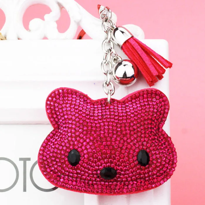 

Fashion Car Keychain Cat Key Chain with Crystal Inlay Pearl Rhinestone Key Chain Cool gifts Key Ring Women Jewelry KH1040