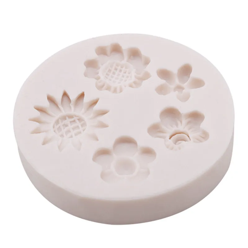 1Pc Flower Silicone Mold Fondant Cake Decorating Tools Cute Sun Chocolate Baking | Дом и сад