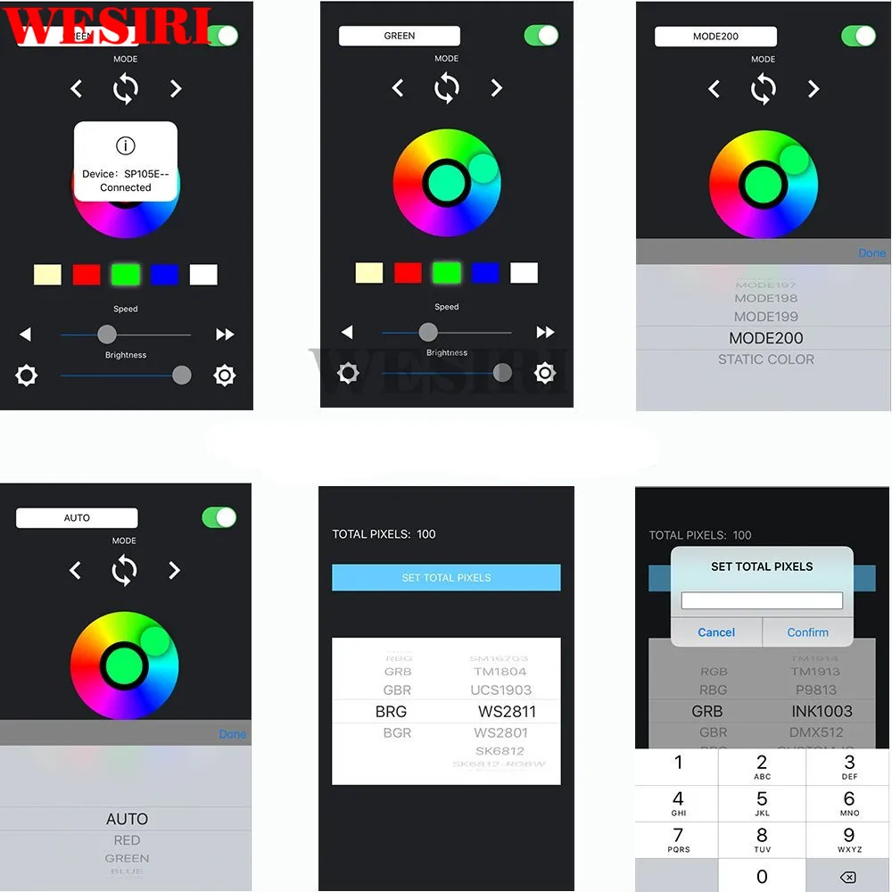 Светодиодная лента 2048 пикселей SP105E Magic Controller 4 0 Bluetooth APP WS2801 WS2811 WS2812B SK6812 LDP8806
