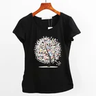 Летние топы для женский 2018 новое поступление с короткими рукавами и принтом майка женская рубашка Повседневная o-образным вырезом Свободные Футболка женская большие размеры 6XL