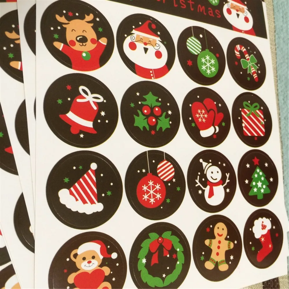 

160 шт DIY Скрапбукинг Счастливого Рождества подарок стикер печенья/Торт/подарок наклейки кухонные конфеты печать для вечеринки Рождественская этикетка