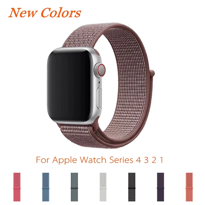 Новый 40 мм 44 38 42 ремешок для apple watch серии 4 тканый нейлоновый iWatch 1 2 3 цветной узор