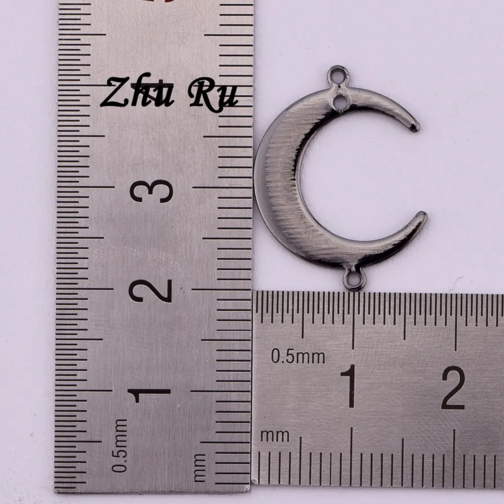 ZHU RU 10 шт./лот 22*16 5 мм двойное отверстие для подвешивания гладкая Луна СКРЫТОЕ