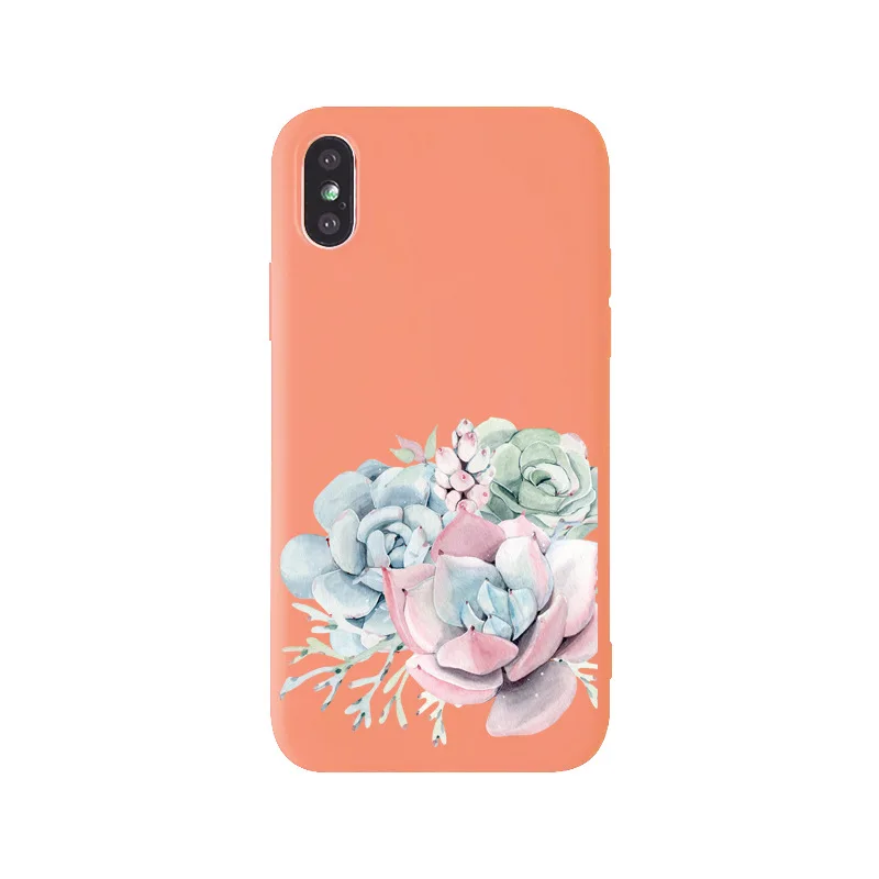 Простой стиль цветы прозрачный мягкий TPU чехол для IPhone X 6 6S 7 8 Plus телефона Iphone XR XS Max