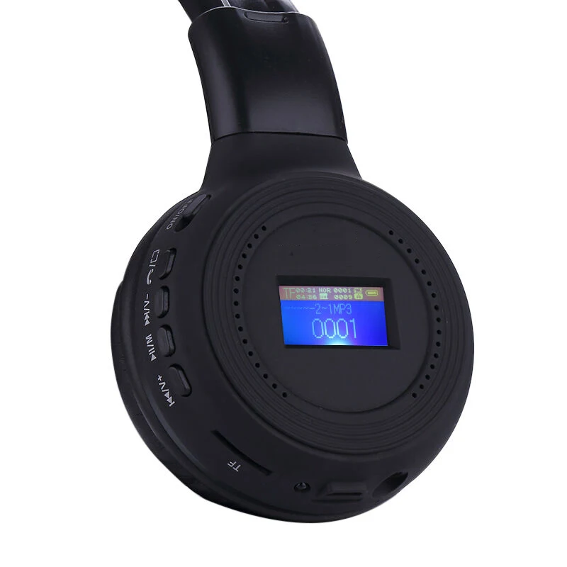 Светодио дный экран Bluetooth гарнитура Беспроводные наушники с fm радио карта плеер 3