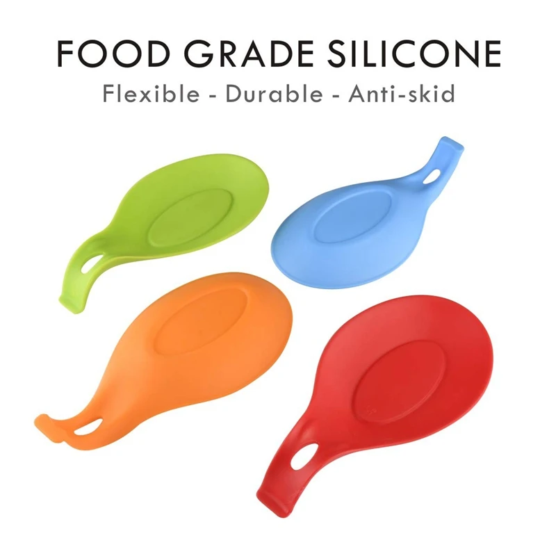 

Silicone Spoons Rest Spatula Pads Scoop Holder Spoon Mats Heat Resistant Insulation Mat Saucers Kitchen Utensil Rest Ladle Spoon