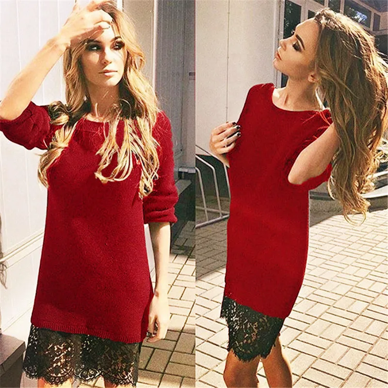 Фото 2017 Новая Мода Весна Трикотажные Dress Женщины С Длинным Рукавом для Торжеств и 2017 Новая Мода Весна Трикотажные Dress Женщины С Длинным Рукавом для Торжеств и