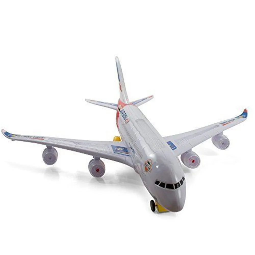 Модная пластиковая модель самолета модели Airbus A380 электрическая игрушка со