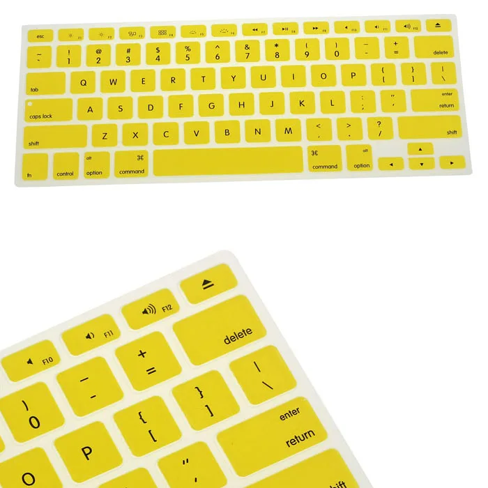 Yellow Силиконовое покрытие для клавиатуры для Apple Macbook Pro Air Mac Retina 13,3 дюймов oft наклейки на клавиатуру - Цвет: Yellow
