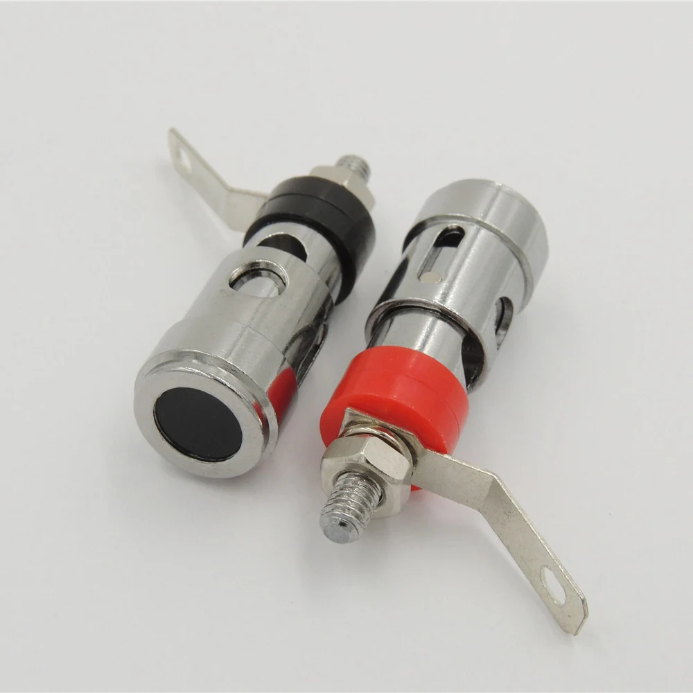 4 шт. медный усилитель мощности динамика с серебряным никелевым покрытием клемма