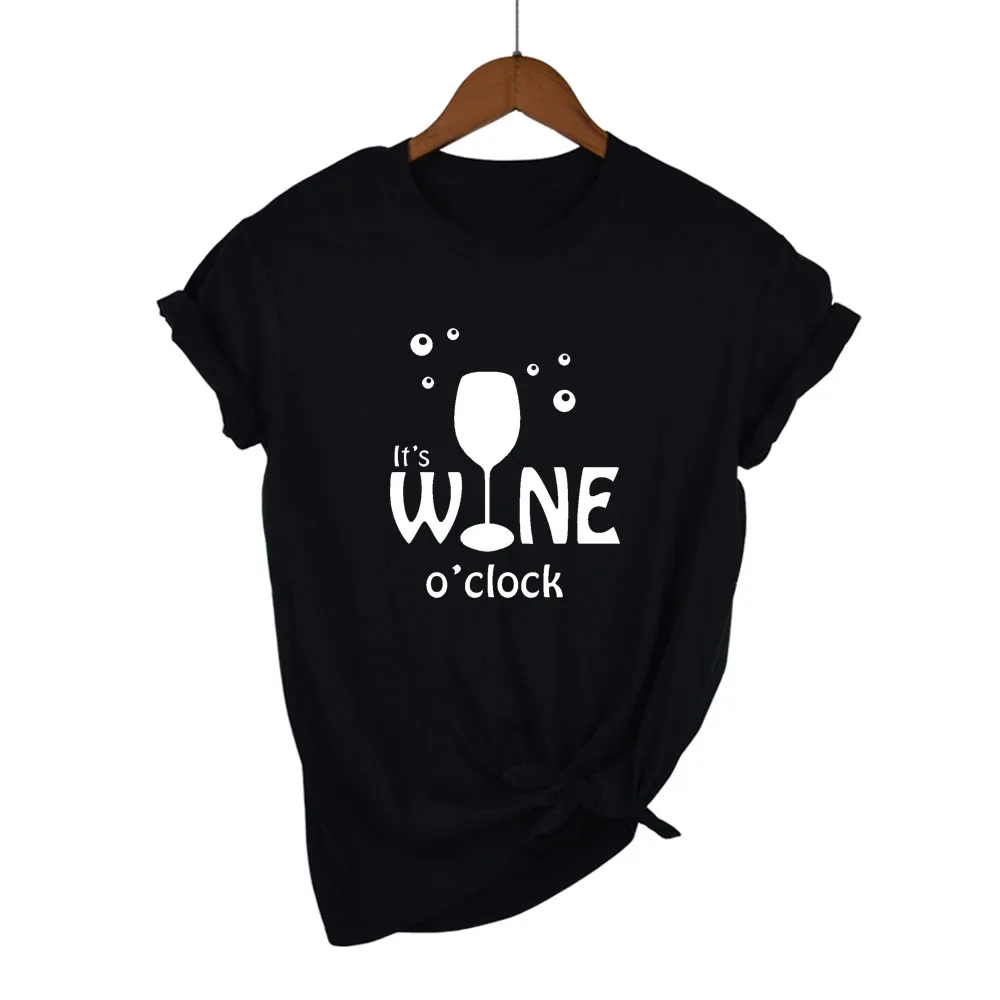 Женские топы с надписью It WINE hours повседневные хлопковые хипстерские Забавные