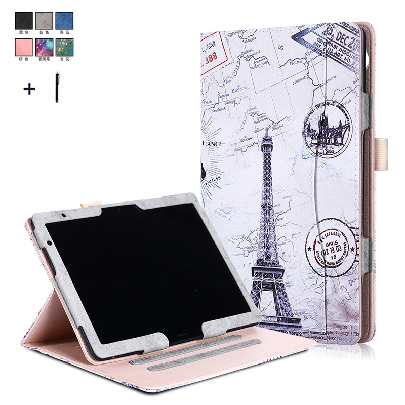 Универсальный чехол рамка для huawei MediaPad M5 lite 10 BAH2 W19 Флип кожаный T5 AGS2 W09 держатель