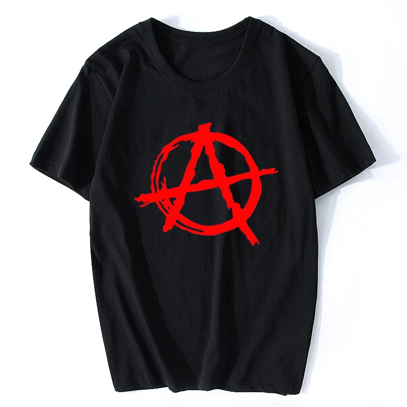 Футболка с символом анархии, футболка в стиле панк-рок, Bedlam Evil Anarchist War Rocker, хлопковая крутая Мужская футболка в стиле хип-хоп с круглым вырезом