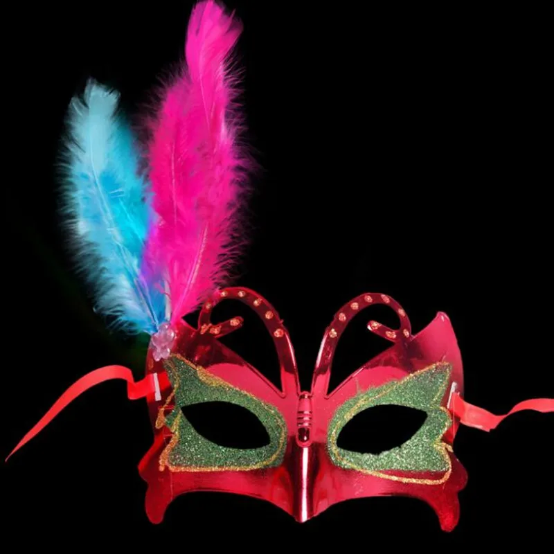 Kids Adults Colorful Feather Butterfly Mask Princess Half Face Ball Masquerade Mardi Gras Party Halloween Christmas|Аксессуары для