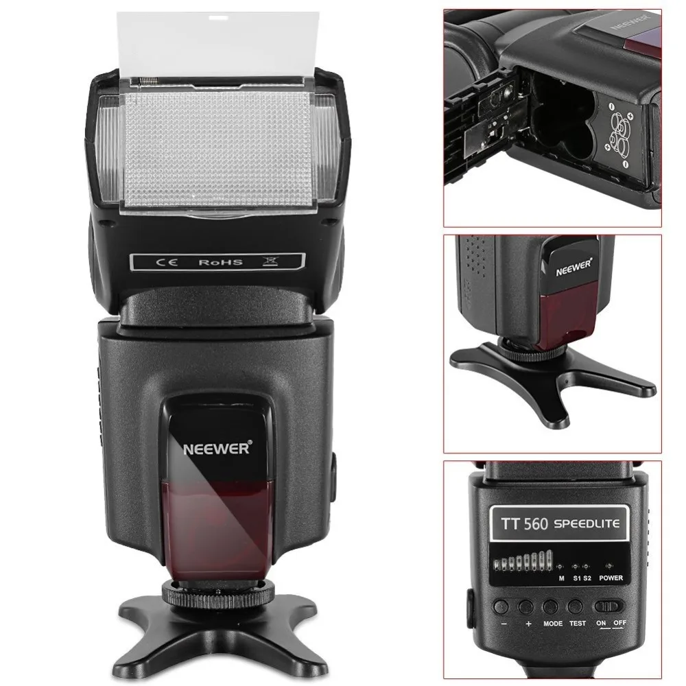 Комплект вспышки Neewer TT560 Speedlite для Canon Nikon Olympus Fujifilm и любой цифровой камеры со