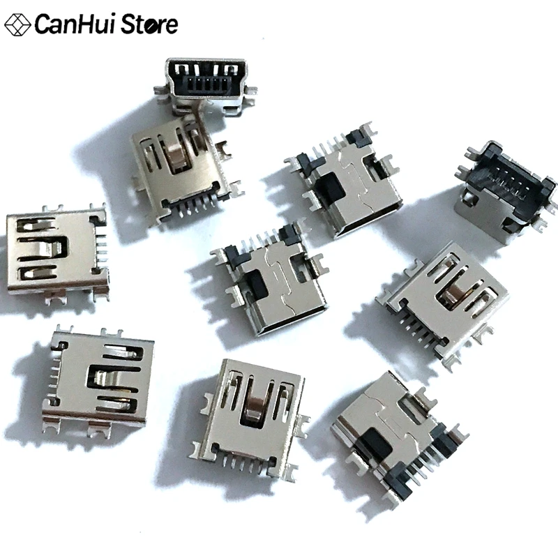 10 шт. USB разъем Mini 5Pin MINI 5 P Тяжелая пластина интерфейса для передачи данных женское