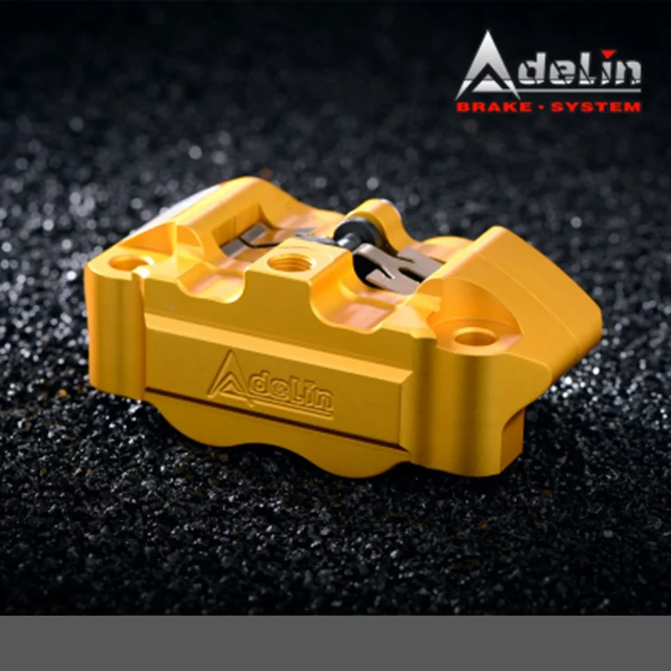 Gold Adelin CNC ADL-4 мотоцикл 25 мм x 4 поршневой тормозной суппорт насос 82 мм крепление для BWS Yamaha скутер изменить - Цвет: Gold