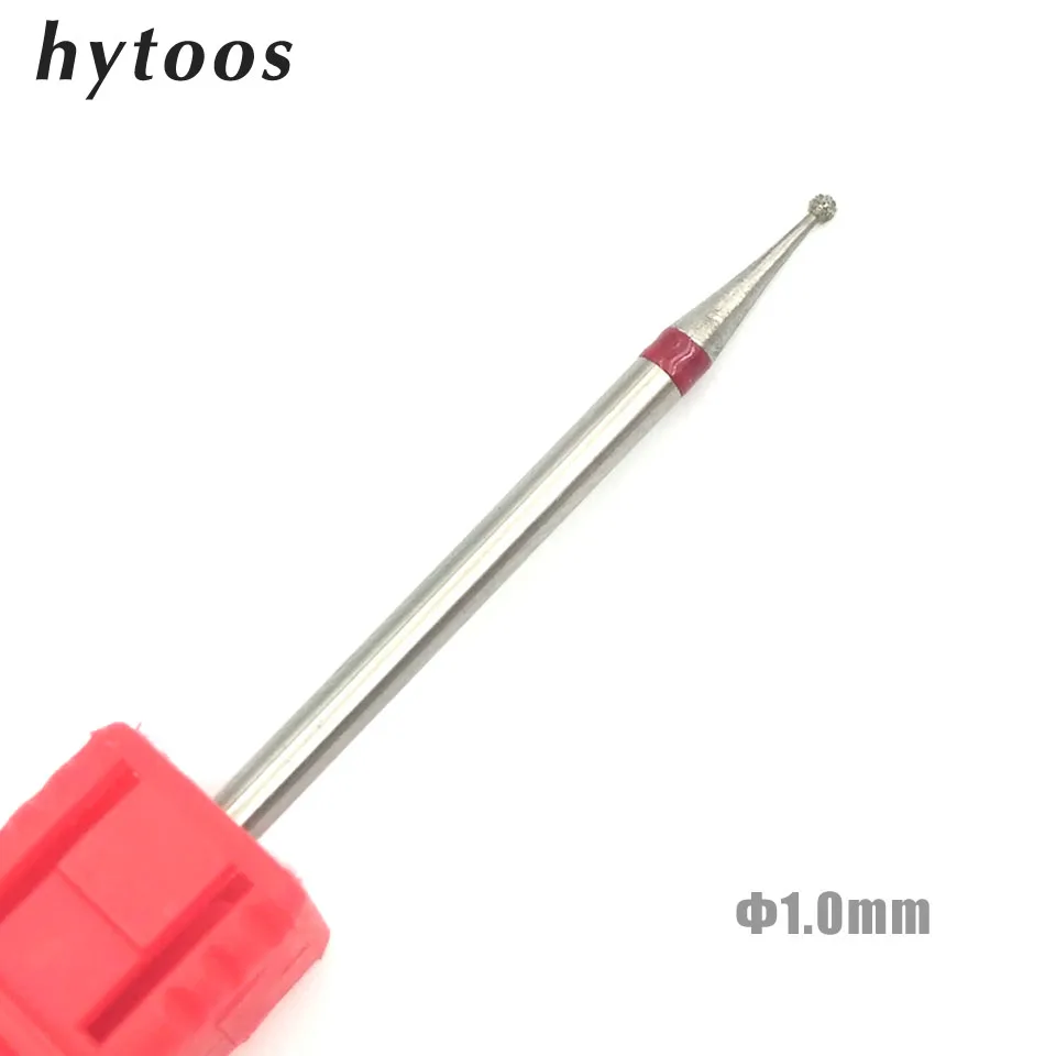 

HYTOOS 1.0mm Ball Diamond Nail Drill Bit 3/32" Rotary Burr Cuticle Clean Manicure Cutters Drill Accessories Nail Mills-D010D