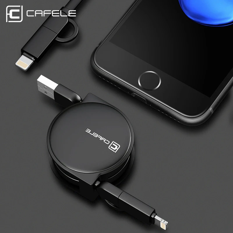 CAFELE 3 стиля 100 см Выдвижной USB кабель для быстрой зарядки для iPhone X Xs 8 7 5S 6s 6 plus micro type-c для samsung xiaomi huawei