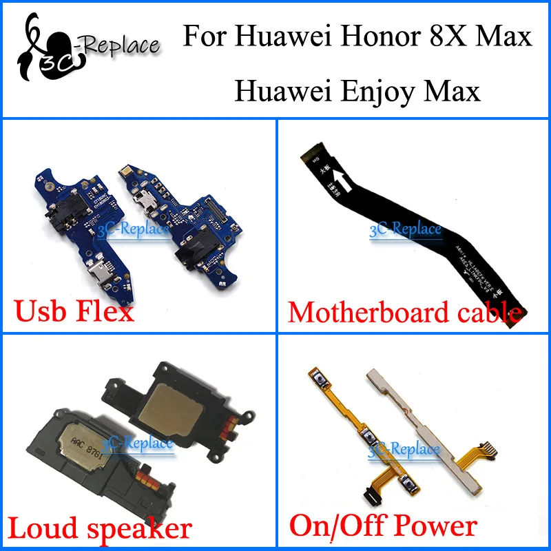 Гибкий Usb кабель для материнской платы Huawei Honor 8X Max / Enjoy 9 громкий динамик ВКЛ./ВЫКЛ.