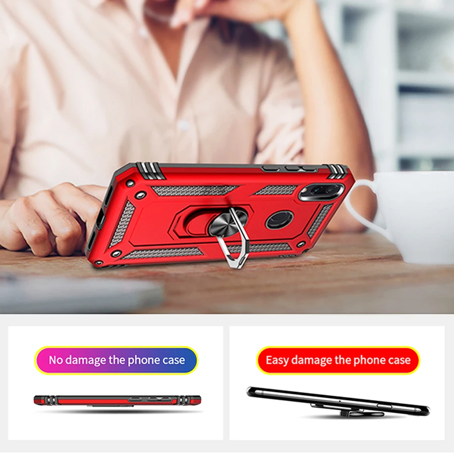 for xiaomi redmi note 7 cover case Note7 Protective Phone ksiomi xiomi  pro coque bumper xiami kickstand holder fundas armored |
