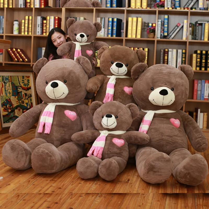 75/95 см Большой размер мягкий I Love U улыбающийся медведь плюшевые игрушки мягкие