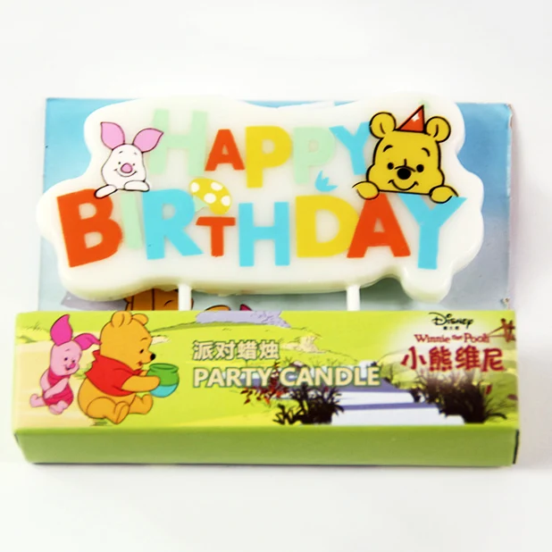 Winnie the Pooh Kids Birthday Party Decoration Set Winnie Birthday Party Supplies Baby Birthday Party Pack event party supplies - Цвет: candle 02