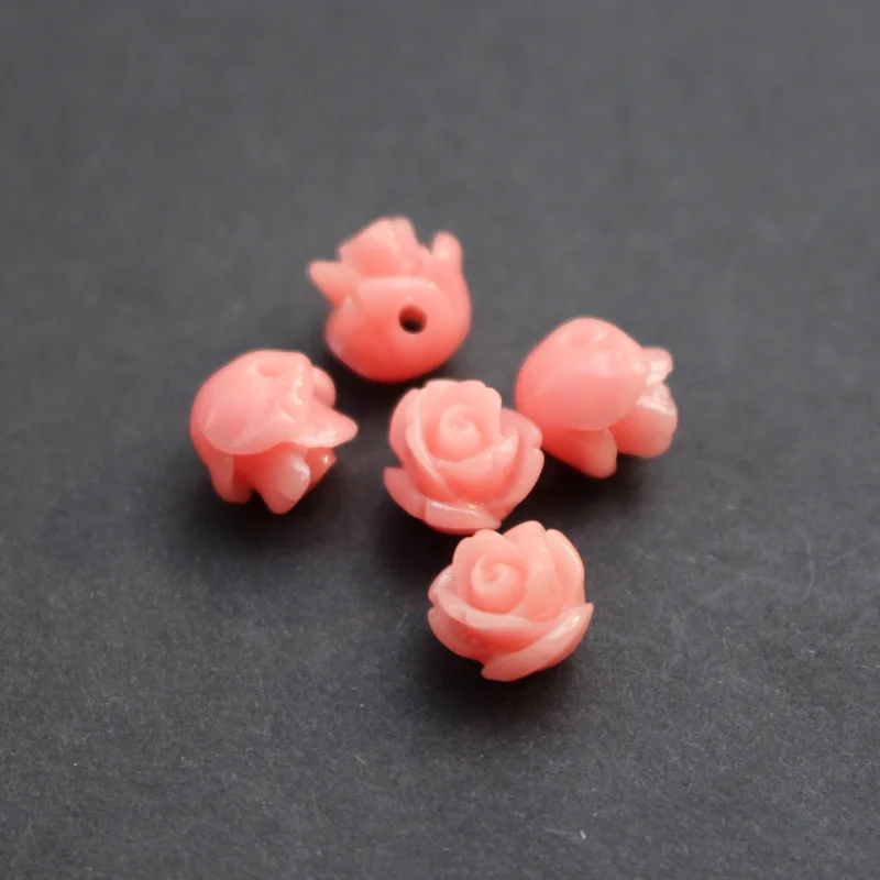 Pink 20 шт./лот 8 мм коралловые бусины многоцветные кабошон Роза модные бусины для самостоятельного изготовления ювелирных изделий Аксессуары - Цвет: Pink