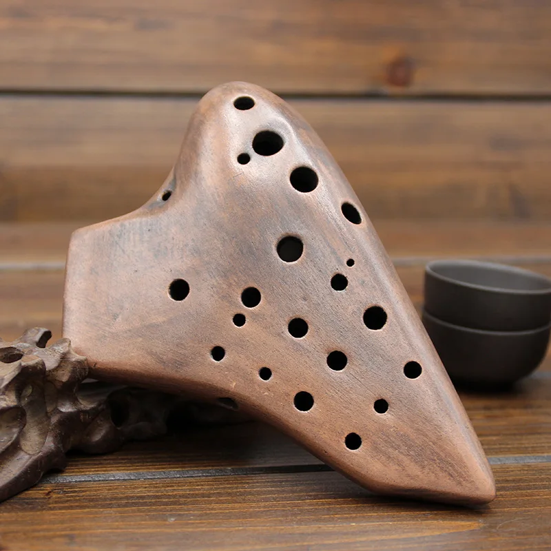 Alto C 16 отверстий Ocarina три трубки дымчатое ожог тона переменного тока растительная