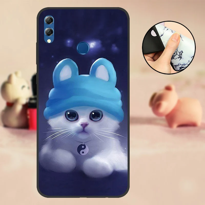 ABGMV Чехол для huawei Honor 8X черный мягкий Силиконовый ТПУ чехол из ТПУ чехол для huawei Honor 8X бампер с милым рисунком черный чехол - Цвет: ABGMV