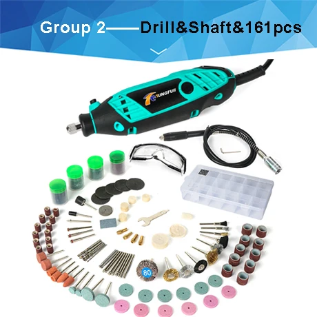 drillshaft161pcsbox Tungfull Мини дрель гравер Номинальное напряжение 220 В Электроинструмент гравер Электрический станок Dremel Стиль Мини дрели вращающиеся инструменты - Цвет: drillshaft161pcsbox