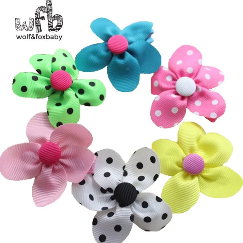 

Retail 4pcs/pack Kids children Cute Print pure color floral hairband Hair Clip Multi-Style Hair Accessaries hairpins