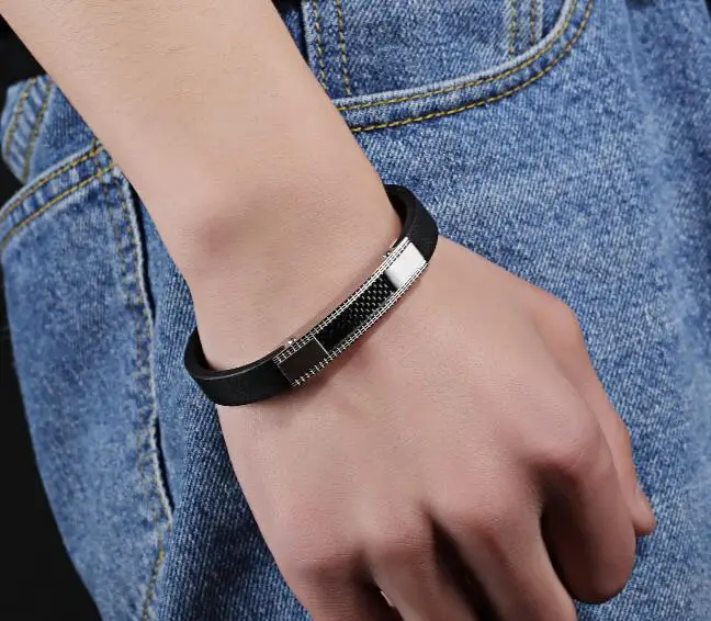 2017 brand new titanium steel with good кожаные браслеты греческий дизайн браслет унисекс мужские