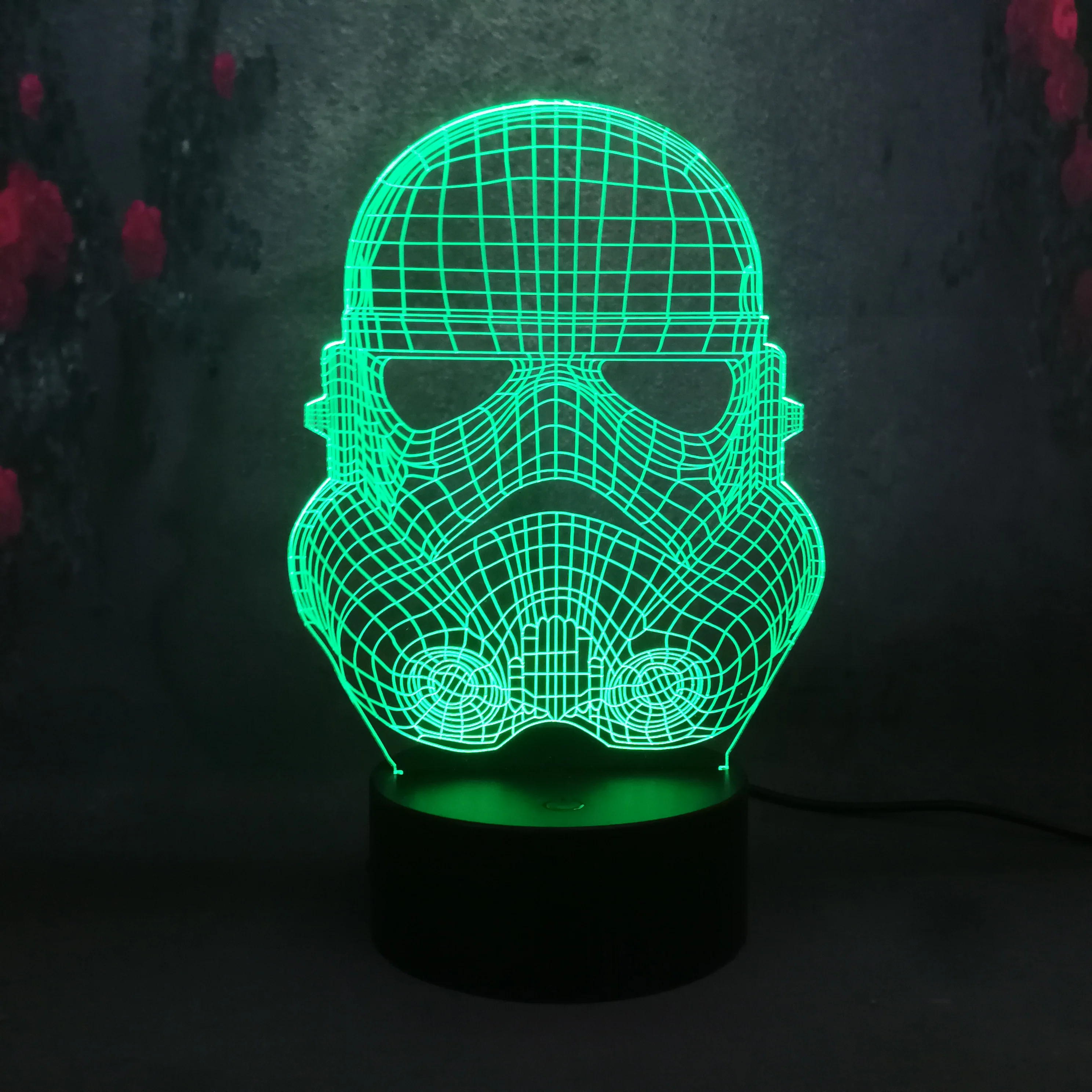 Бесплатная доставка Звездные войны Белый воин 3D USB настольная лампа для детей 7